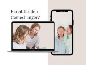 Mockup Nicola und Christina sprechen über das kostenlose Training: 5.000 € mit deinem ersten Onlinekurs