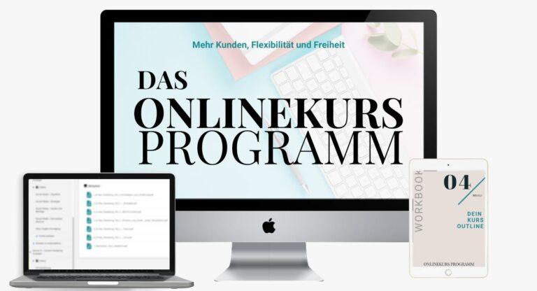 Das Onlinekurs Programm von den Onlinerinnen mockup computer