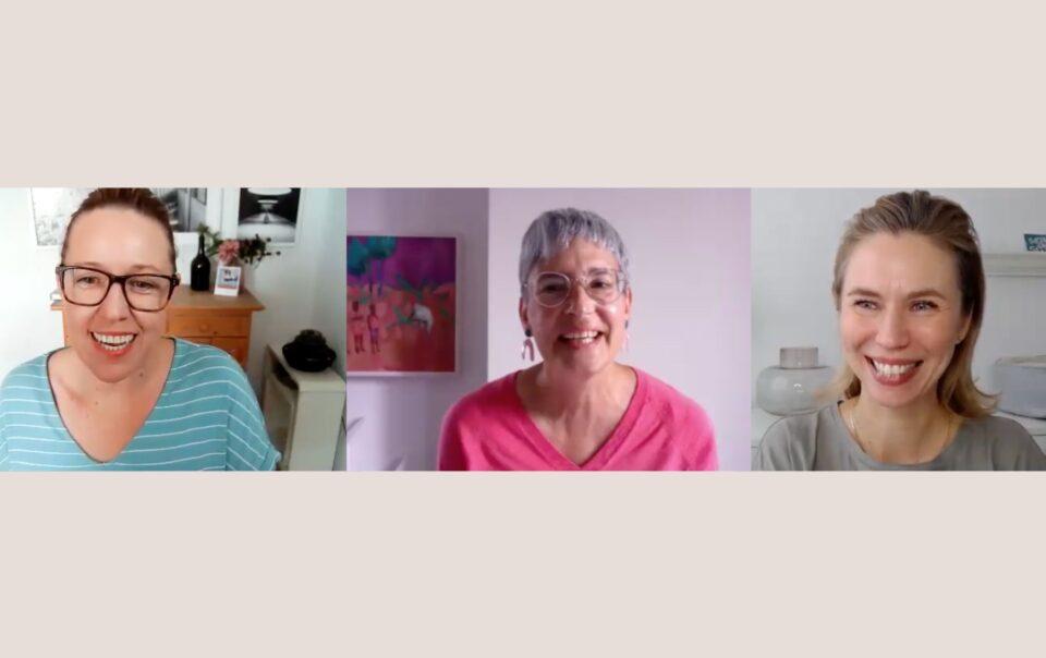 Sonja, Nicola, Christina lächeln in die Kamera: Aufgezeichnet im Experteninterview mit Sonja Ribi zum Thema Persönlichkeitsanalyse nach BaZi Suanming
