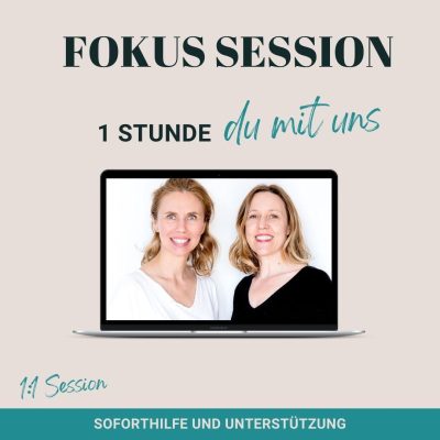 Christina und Nicola als Mockup im Laptop bewerben ihre Fokus Session