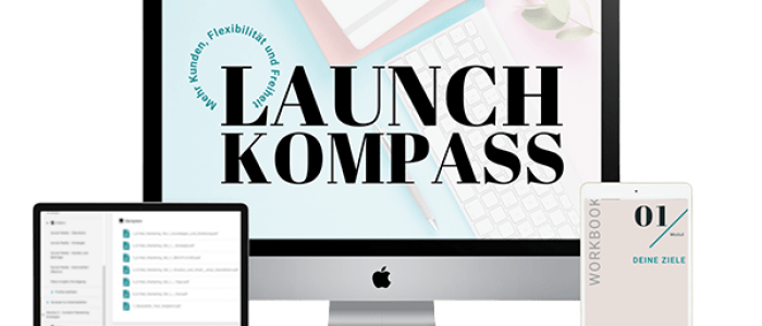 launch Kompass online business Aufbau Programm mockup