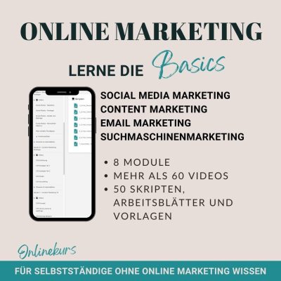 Mockup für einen Onlinekurs Online Marketing Basics